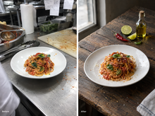Load image into Gallery viewer, Sample food photo edit: messy kitchen phone shot to styled menu photo
