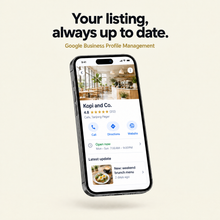Load image into Gallery viewer, Google Business Profile listing kept up to date on a phone

